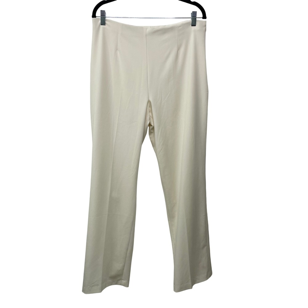 Coldwater Creek Cream Straight Leg Lined Dress Pants Trousers Size 14 Old Money